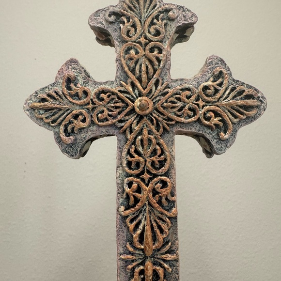 Distressed Ornate Decorative 8”  Cross Home Accent - Picture 5 of 10